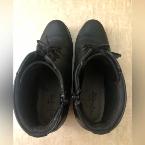 Black leather boots by Clarks - Picture 4 of 8